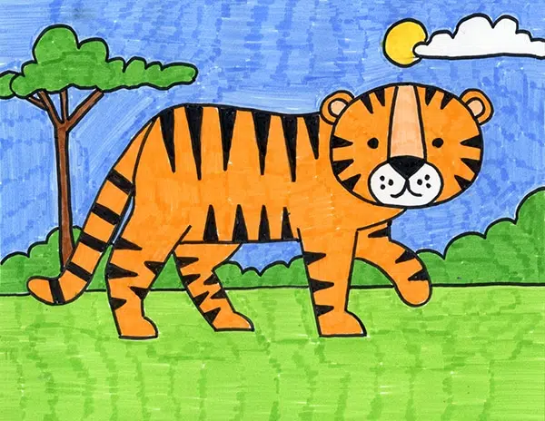 How To Draw Tiger Easy Drawings For 14 Year Olds